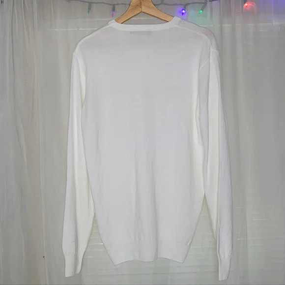 Tailored Recreation White Sweater Mens Size XL Wool Cotton Cozy - Picture 5 of 11